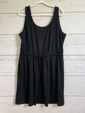 A New Day Black Tank Dress/Coverup with Drawstring Waist, size XL, NWT